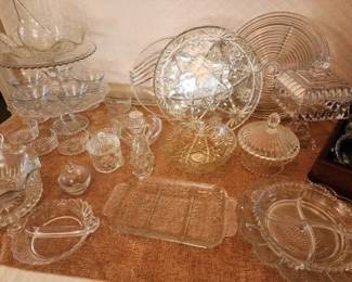Collection of Clear Glass Dish