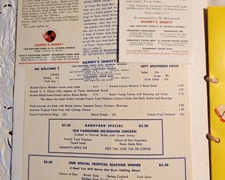 Mammy's Shanty Atlanta Georgia Restaurant Menu (Rare) 