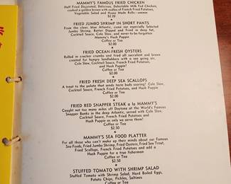 Mammy's Shanty Atlanta Georgia Restaurant Menu (Rare) 
