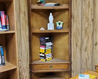 Lighted corner bookcase, display cabinet, matches previous pictured bookcase.