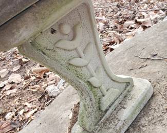 Close up of bench supports