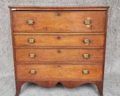 Antique American Pine 4 Drawer Sheraton Chest of Drawers
