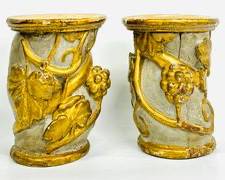 ANTIQUE 19th Century Italian Carved gilt Wood Columns
