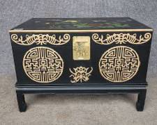 Vintage Chinese Hand Painted Trunk on Stand
