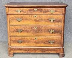 1850's American Walnut 4 Drawer Graduated Victorian chest Dresser
