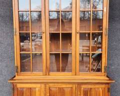 Vintage Solid Cherry Raised Panel 24 Light Step Back Cabinet
