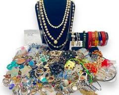 Assorted Costume Jewelry Necklaces, Earrings, Clip On Earrings, Brooches, Pins, Bracelets
