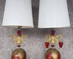 Fantastic Pair of Over the Top Hollywood Regency Table Lamps
