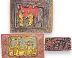 Antique Chinese Carved Quilt Wood Furniture Pieces Panels Wall hangings
