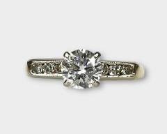 Vintage Diamond 14k Two-Toned Gold Engagement Ring. Est 0.60ctw. Sz 6.75, sizable
