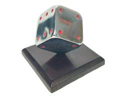 Vintage Edgar Brandt MCM CHROME DICE PAPER WEIGHT
