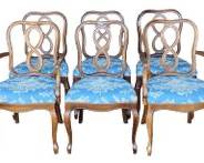 6 Thomasville Provincial Dining Chairs with Rooster Toile Fabric Holllwood regency Style Great to paint
