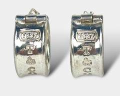 Tiffany & Co Sterling Silver 1837 Wide Concave Hoop Earrings.
