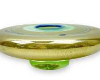 Contemporary Signed Art Glass Low Bowl
