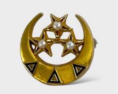 Fine 10K Seed Pearl Sorority Pin
