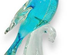 Fine Murano Italian Aqua Glass Bird Figurine

