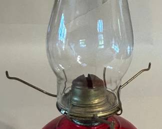 Vintage Antique Oil Lamp 14.5” High Red Glass Base & Clear Glass Globe
This piece was purchased new in the 1960s and remained with the original owner. She is downsizing and is now available for purchase.
Disclosures: This piece is in excellent condition with no signs of wear, chips, or cracks. (Please see the pictures for details.)
Dimensions: 7" Width x 7" Depth x 14.75" Height