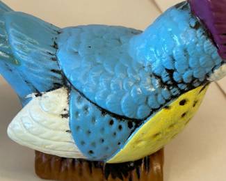 Vintage Norleans Blue Bird with Original Branding Sticker on Bottom - Good Condition
This piece was purchased new in the 1960s and remained with the original owner. She is downsizing and is now available for purchase.
This Vintage Norleans Japan figurine of a colorful blue bird features an orange beak, a yellow chest, and a purple plume.
Dimensions: 6.25" Long x 4.5" High x 2.75" Deep (NOTE all measurements approximate given the shape of the figurine.)
Disclosures: Some chipping is present - see photos for detailed images.