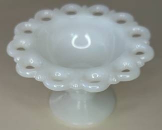 Vintage Anchor Hocking White Milk Glass Compote Candy Dish
Dimensions: 3" Height x 5" Top Circumference x 3" Bottom Circumference
This dish was purchased in the 1960s and remained with the original owner. She is downsizing and is now available for purchase.
Disclosures: This set is in excellent condition with no signs of wear. (Please see the pictures for details.)