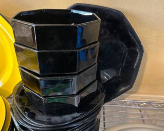 Vintage ARCOROC FRANCE OCTIME BLACK OCTAGON - 26 Pieces