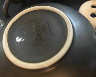 Denby Black Jet Striped Bowl Discontinued England Pasta Soup Cereal Ice Cream
