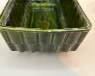 Vintage 1970s Beautiful Green Rectangular Planter with Green Base Number SP 338
- minor wear due to normal wear of a piece this age, one chip, no cracks. See photos for details.
Planter Dimensions: Approximately 3.75" Height x 8.75" Long x 5.25" Deep