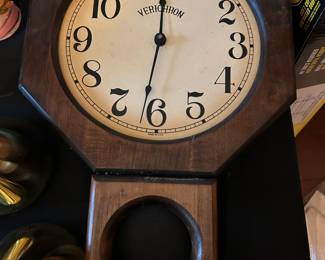 Vintage Verichron 23.5”x15.5”x3” Schoolhouse Clock