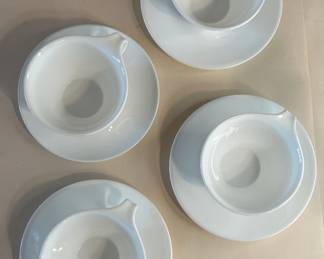 Vintage Corelle Winter Frost White Frost Hook Handle Cups & Saucers Set of 4 (8 Pcs)
This set was purchased new in the 1960s and remained with the original owner. She is downsizing and is now available for purchase.
Disclosures: This set is in excellent condition with no signs of wear. (Please see the pictures for details.)
Dimensions:
Saucers: 6.25" Circumference x .75" Height
Cups: 4" Top Circumference x 2" Bottom Circumference x 4.5" Depth with Handle x 2.25" Height
Weight: 2.5 Pounds (set weight)