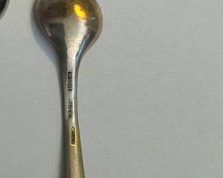 VINTAGE GODINGER STERLING SILVER SALT CELLAR SPOON, W. GERMANY Set of 5 with Mark