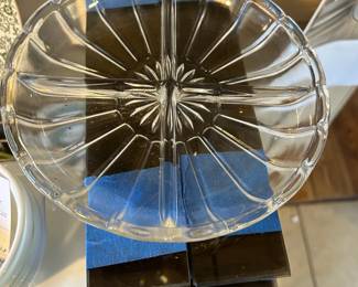 1960s Vintage Glass Round Four Part Glass Dish