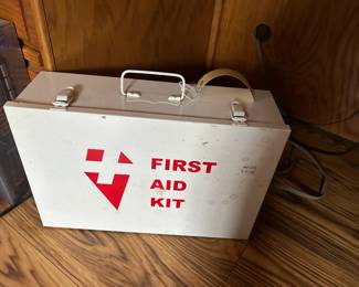Vintage First Aide Kit in Metal Carrying Case