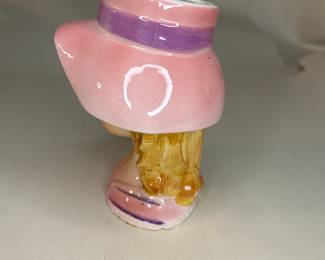 Vintage Lady Head Vase/Planter Inarco E-2520 - Girl with Red Hair and Pink Outfit with Purple Accents
This piece was purchased new in the 1960s and remained with the original owner. She is downsizing and is now available for purchase.
Disclosures: This piece is in good structural condition with two repaired cracks. (Please see the pictures for details.)
Dimensions: 6.5" Height x 5" Width x 4.5" Depth
Weight: 9 Ounces