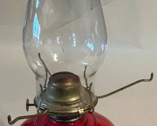 Vintage Antique Oil Lamp 14.5” High Red Glass Base & Clear Glass Globe
This piece was purchased new in the 1960s and remained with the original owner. She is downsizing and is now available for purchase.
Disclosures: This piece is in excellent condition with no signs of wear, chips, or cracks. (Please see the pictures for details.)
Dimensions: 7" Width x 7" Depth x 14.75" Height