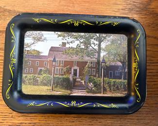 Vintage Bryan O Ohio Art Co Small Mini Tin Tray Set of 2 Black 6.75" x 4.75" USA