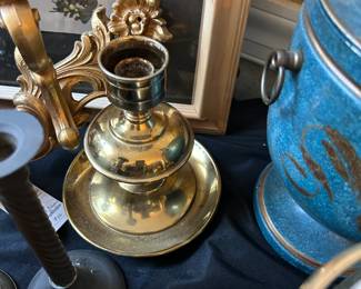 Vintage Round Squat Brass Candle Holder