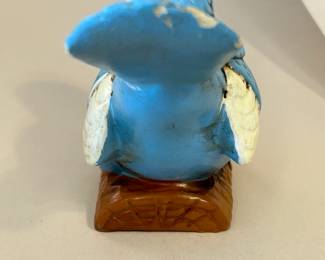 Vintage Norleans Blue Bird with Original Branding Sticker on Bottom - Good Condition
This piece was purchased new in the 1960s and remained with the original owner. She is downsizing and is now available for purchase.
This Vintage Norleans Japan figurine of a colorful blue bird features an orange beak, a yellow chest, and a purple plume.
Dimensions: 6.25" Long x 4.5" High x 2.75" Deep (NOTE all measurements approximate given the shape of the figurine.)
Disclosures: Some chipping is present - see photos for detailed images.