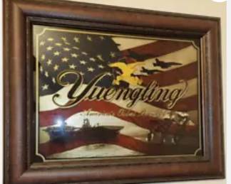 Yuengling Brewery Beer Bar Sign America Flag "We Support Our Troops" 30" x 25"