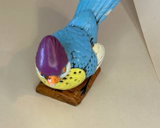 Vintage Norleans Blue Bird with Original Branding Sticker on Bottom - Good Condition
This piece was purchased new in the 1960s and remained with the original owner. She is downsizing and is now available for purchase.
This Vintage Norleans Japan figurine of a colorful blue bird features an orange beak, a yellow chest, and a purple plume.
Dimensions: 6.25" Long x 4.5" High x 2.75" Deep (NOTE all measurements approximate given the shape of the figurine.)
Disclosures: Some chipping is present - see photos for detailed images.