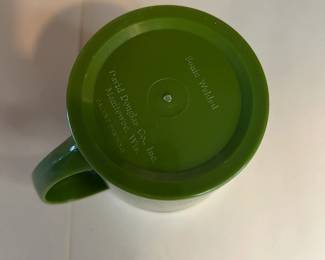 Set of 5 David Douglas Coffee Mugs Avacado with White Trim
