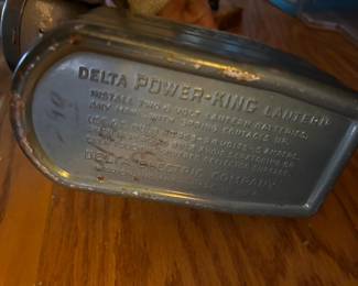 vintage Delta Power-King battery floodlight flashlight, camping lantern