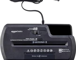 Amazon Basics 8-Sheet Strip Cut Paper, CD, and Credit Card Shredder
