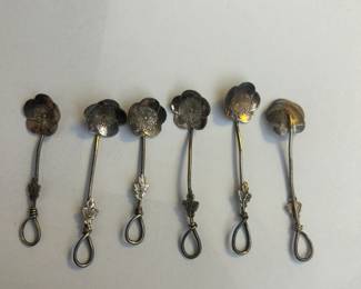 Vintage Japanese Sterling Silver Spoons Set of 6