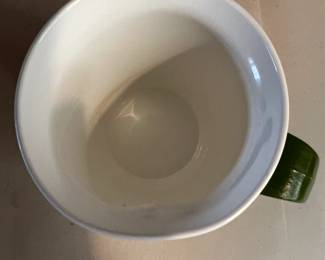 Set of 5 David Douglas Coffee Mugs Avacado with White Trim