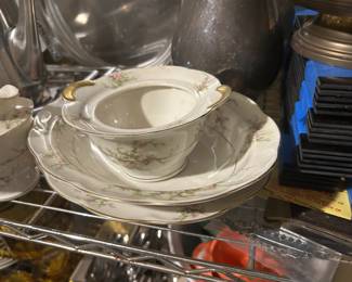 Rosalind Pattern Thomas Haviland Plates , Creamer and Sugar Bowl