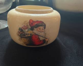 Collectible Vintage Santa Claus Christmas Ceramic Pottery Jar