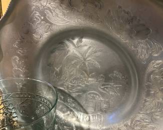 Hand Hammered Alum Florida Tray MCM
