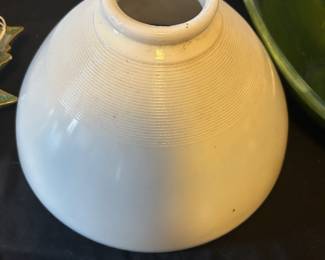 Vintage White Glass Ribbed Lamp Shade