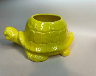 Vintage 1970s Yellow Turtle Ceramic Planter - minor chips due to normal wear of a piece this age. See photos for details.
Dimensions: Approximately 4" Height x 7.5" Width x 5" Deep
Weight: 1.1 Pounds