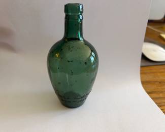 VINTAGE EMPTY Green/Blue COLOR EMBOSSED CAVES ALIANCA PORTUGAL Ink BOTTLE