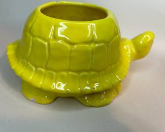 Vintage 1970s Yellow Turtle Ceramic Planter - minor chips due to normal wear of a piece this age. See photos for details.
Dimensions: Approximately 4" Height x 7.5" Width x 5" Deep
Weight: 1.1 Pounds